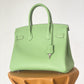 HM Birkin Nata Swift Green For Women Silver Toned Hardware 10in/25cm