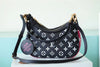 LV Bagatelle Monogram Empreinte Black / White / Pink For Women, Shoulder And Crossbody Bags 22cm/8.7in LV M46091