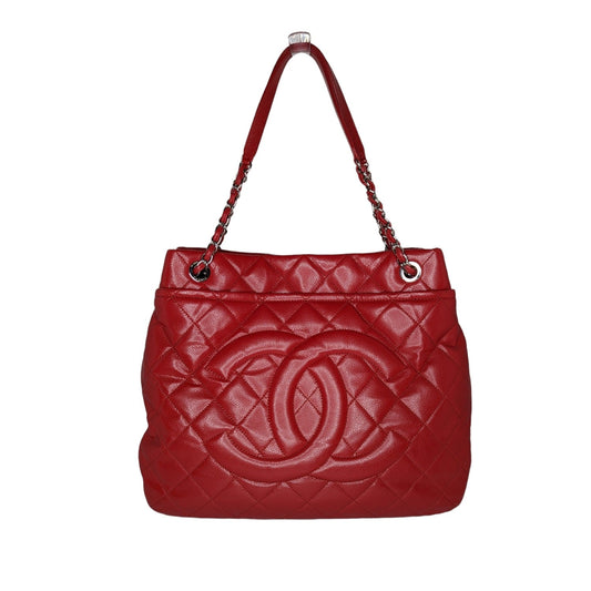 Chanel bags Red Quilted Caviar Timeless Soft Shopper Tote