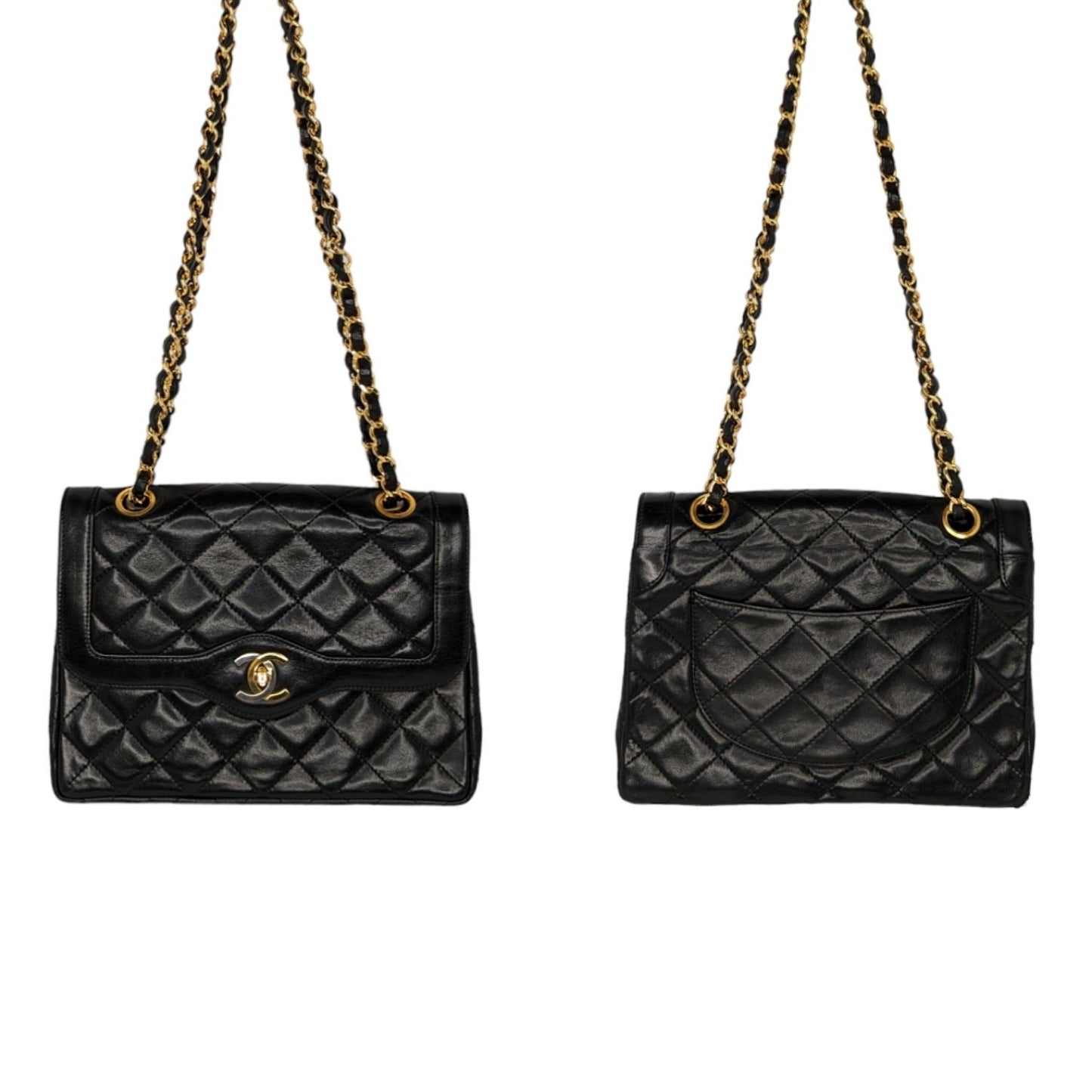 Chanel bags Vintage Black Coco Paris Double Flap Bag