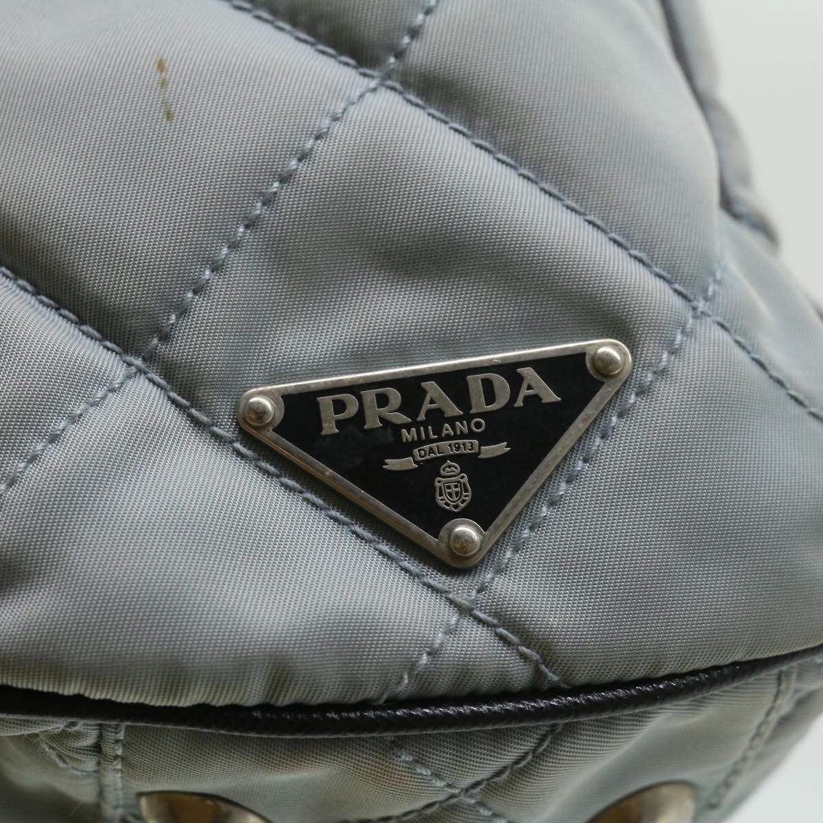 PRADA Chain Shoulder Bag Nylon Light Blue  ac1036