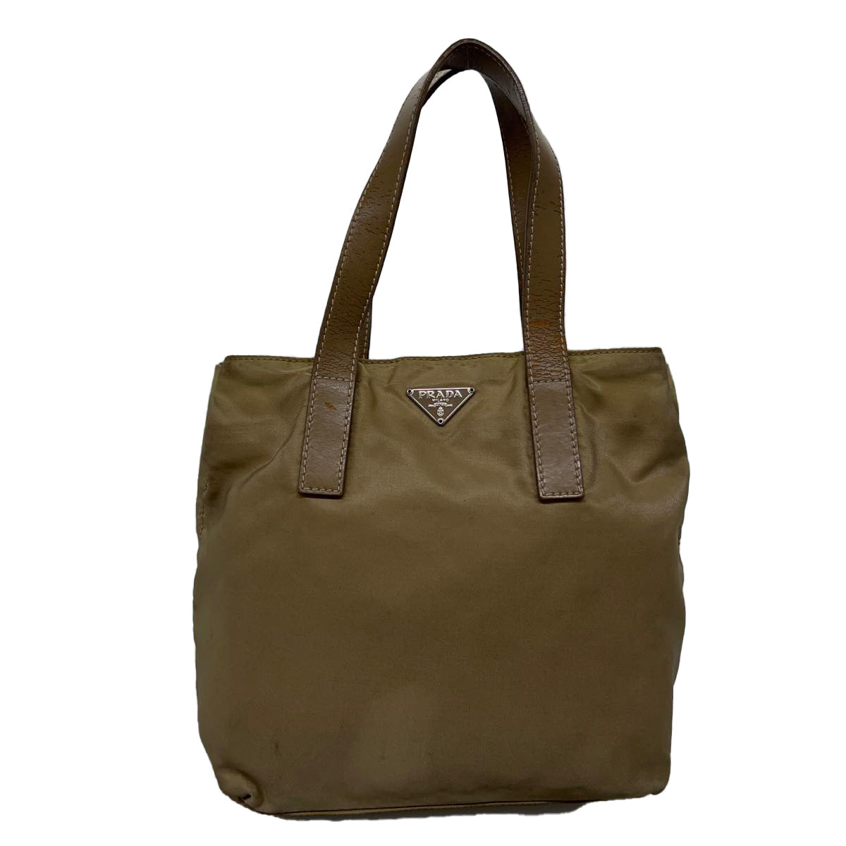 PRADA Hand Bag Nylon Beige  ac1161