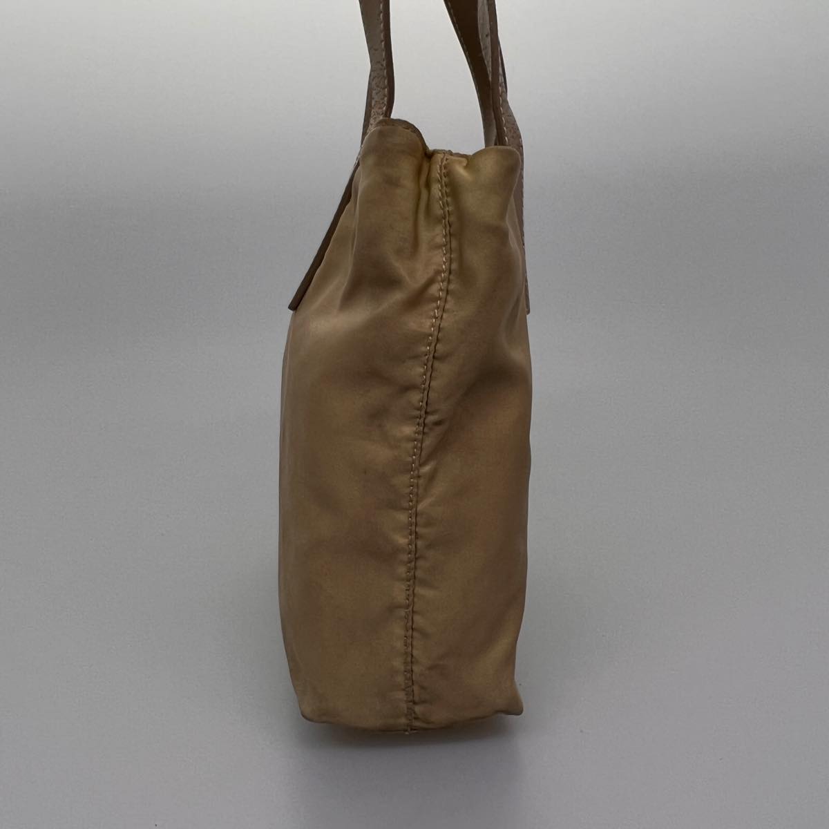 PRADA Hand Bag Nylon Beige  ac1161