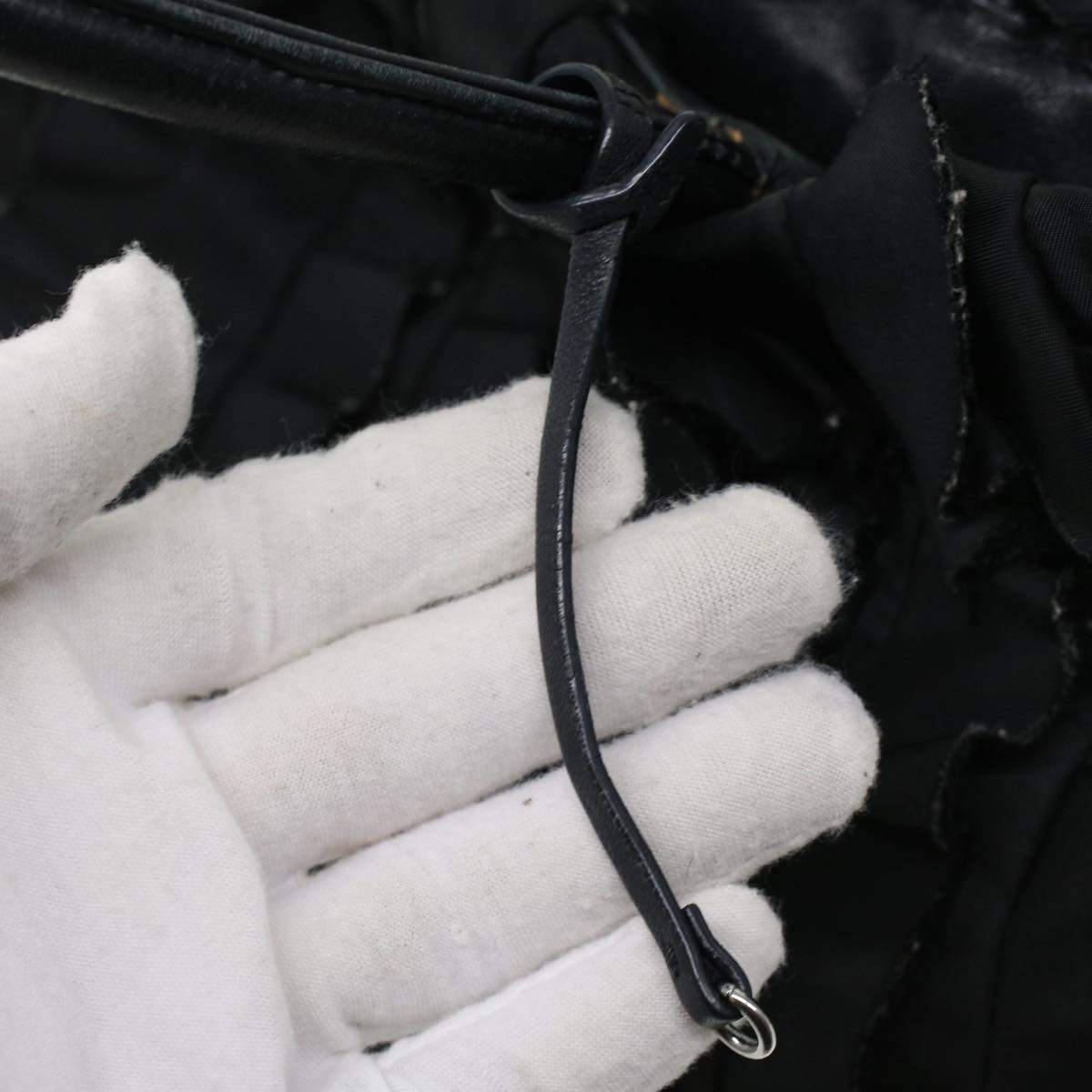 PRADA Hand Bag Nylon Black  ac1238