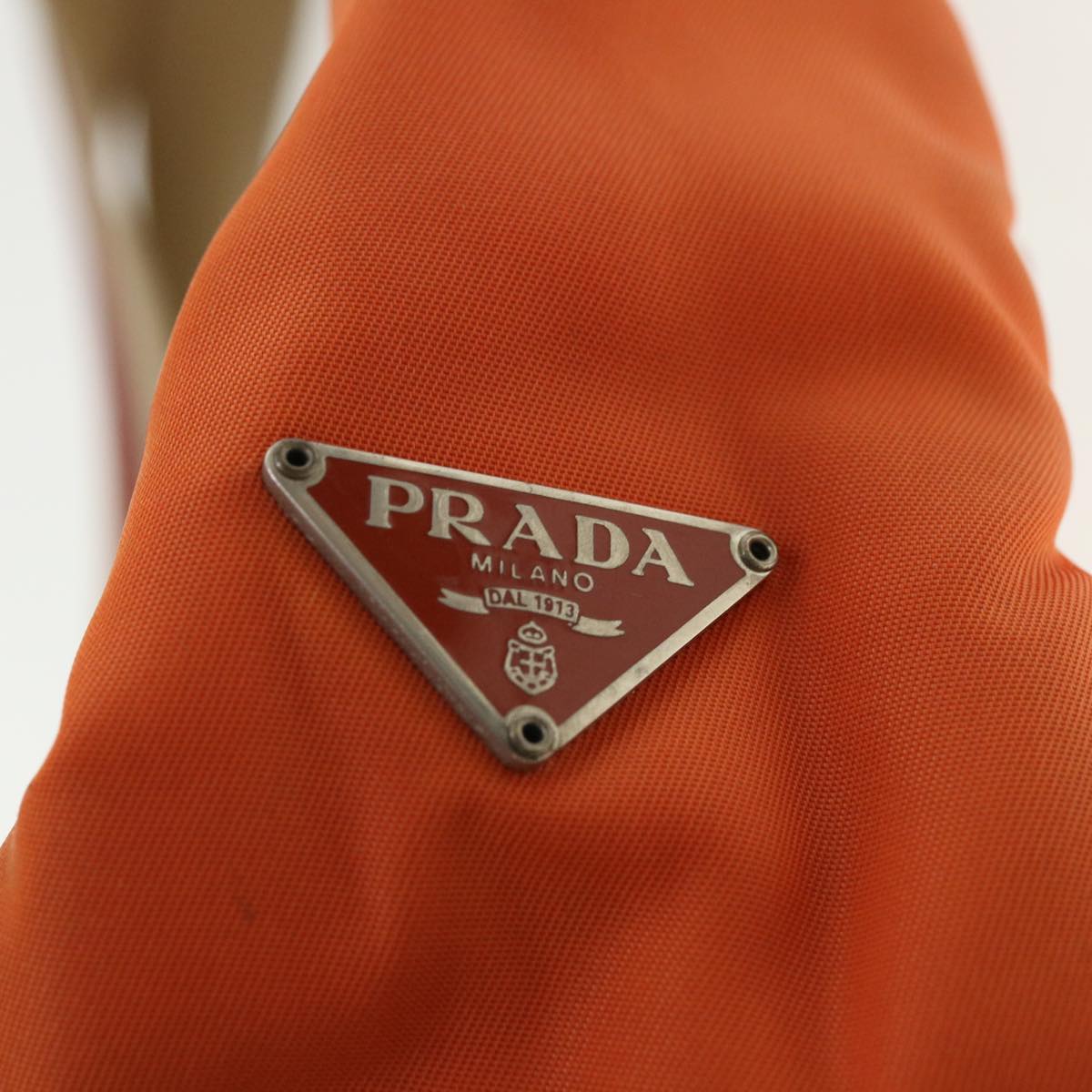 PRADA Hand Bag Nylon Orange  ac1296