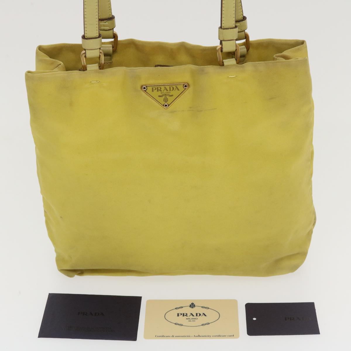 PRADA Shoulder Bag Nylon Yellow  ac1462