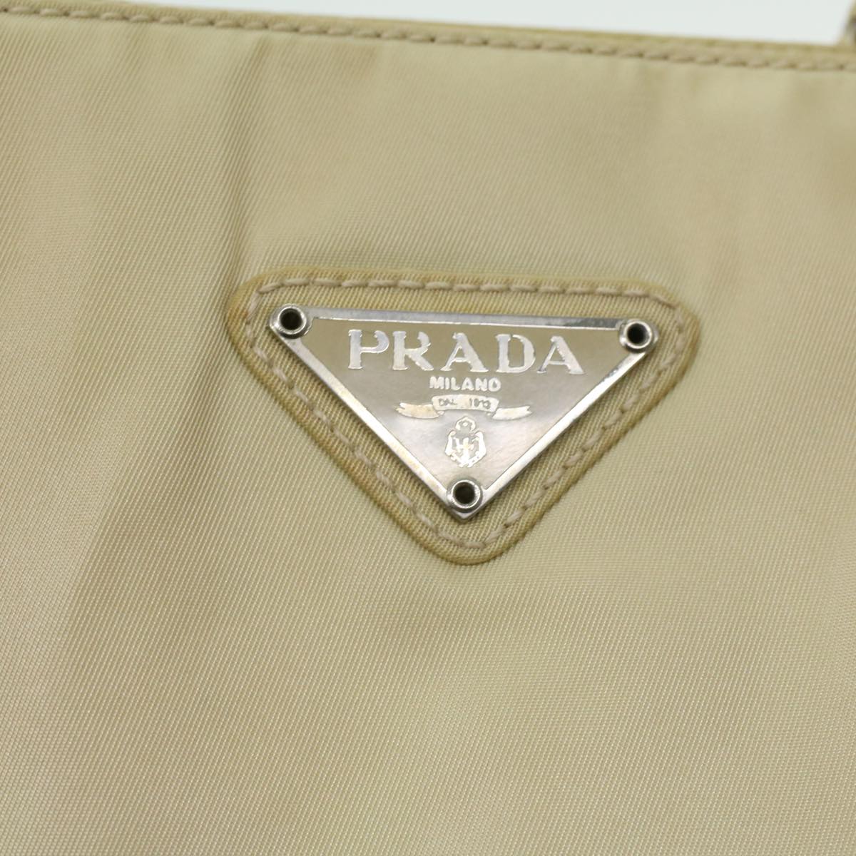 PRADA Chain Shoulder Bag Nylon Beige  ac1622