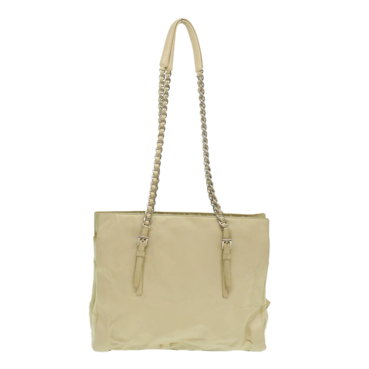 PRADA Chain Shoulder Bag Nylon Beige  ac1622