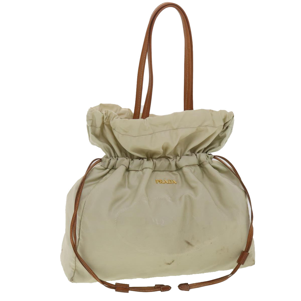 PRADA Shoulder Bag Nylon Beige  ac1841