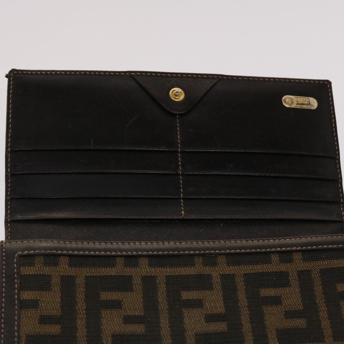 FENDI Zucca Canvas Long Wallet Black Brown 2309-30851/088  ac2046