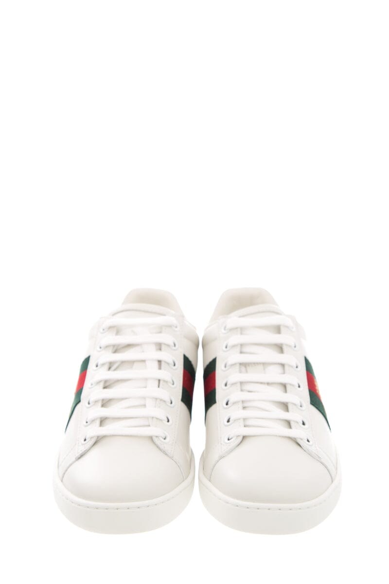 Gucci White Embroidered Bee Sneakers SZ 35.5