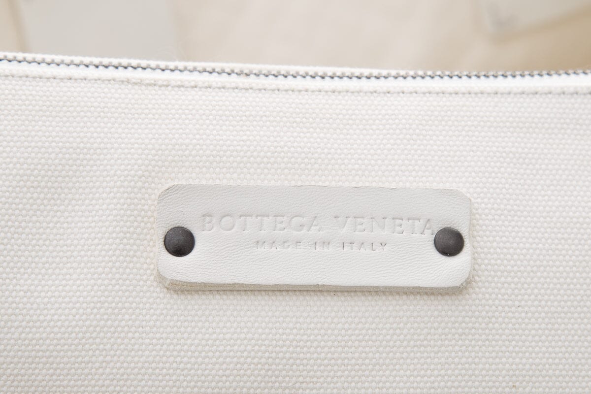 Bottega Veneta White Intrecciato Fringe Tote