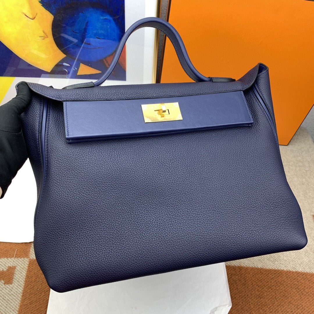 HM 24/24 Evercolor Swift Navy Blue For Women, Handbags, Shoulder Bag 11.4in/29cm