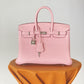 HM Birkin Nata Swift Pink For Women Silver Toned Hardware 10in/25cm
