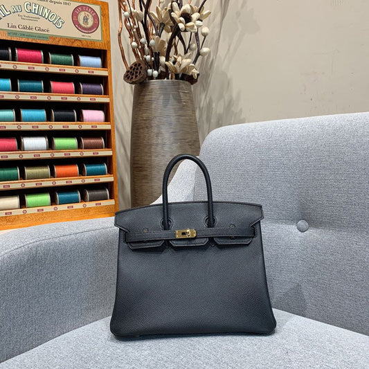 HM Birkin Black For Women Gold Toned Hardware 14in/35cmÂ