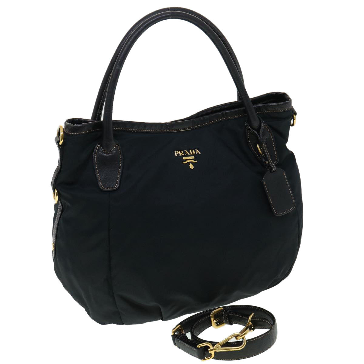 PRADA Hand Bag Nylon 2way Black  am3304