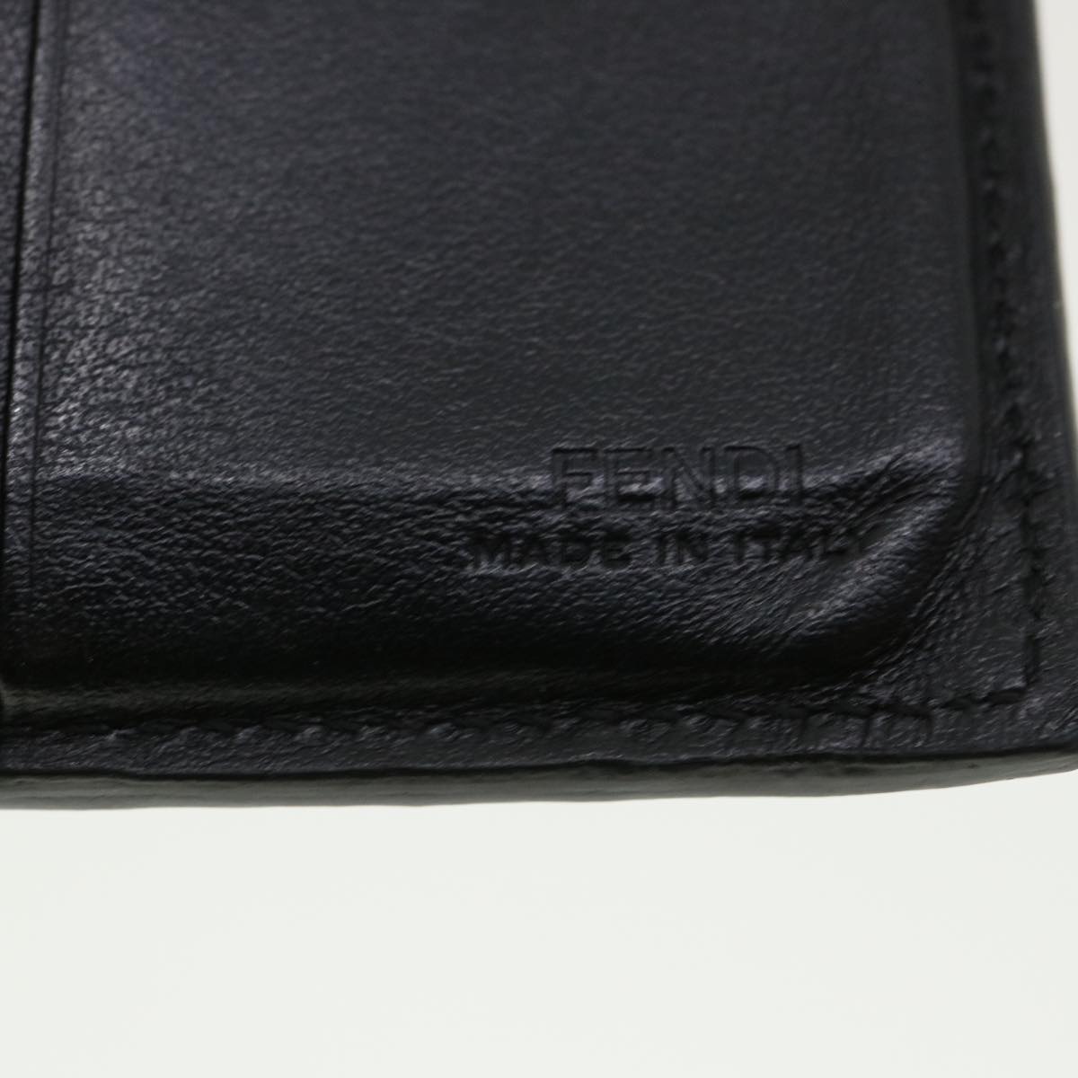 FENDI Wallet Leather Black Auth am3478