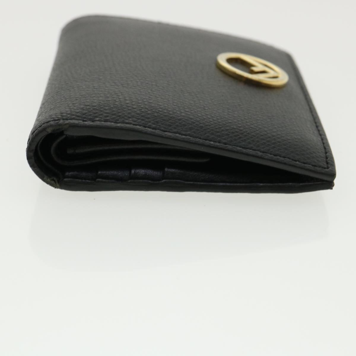 FENDI Wallet Leather Black Auth am3478