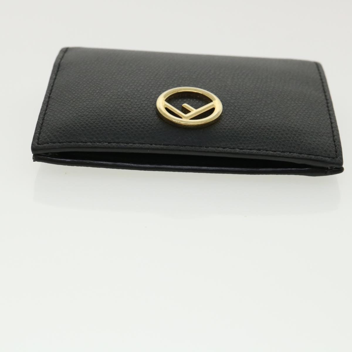 FENDI Wallet Leather Black Auth am3478