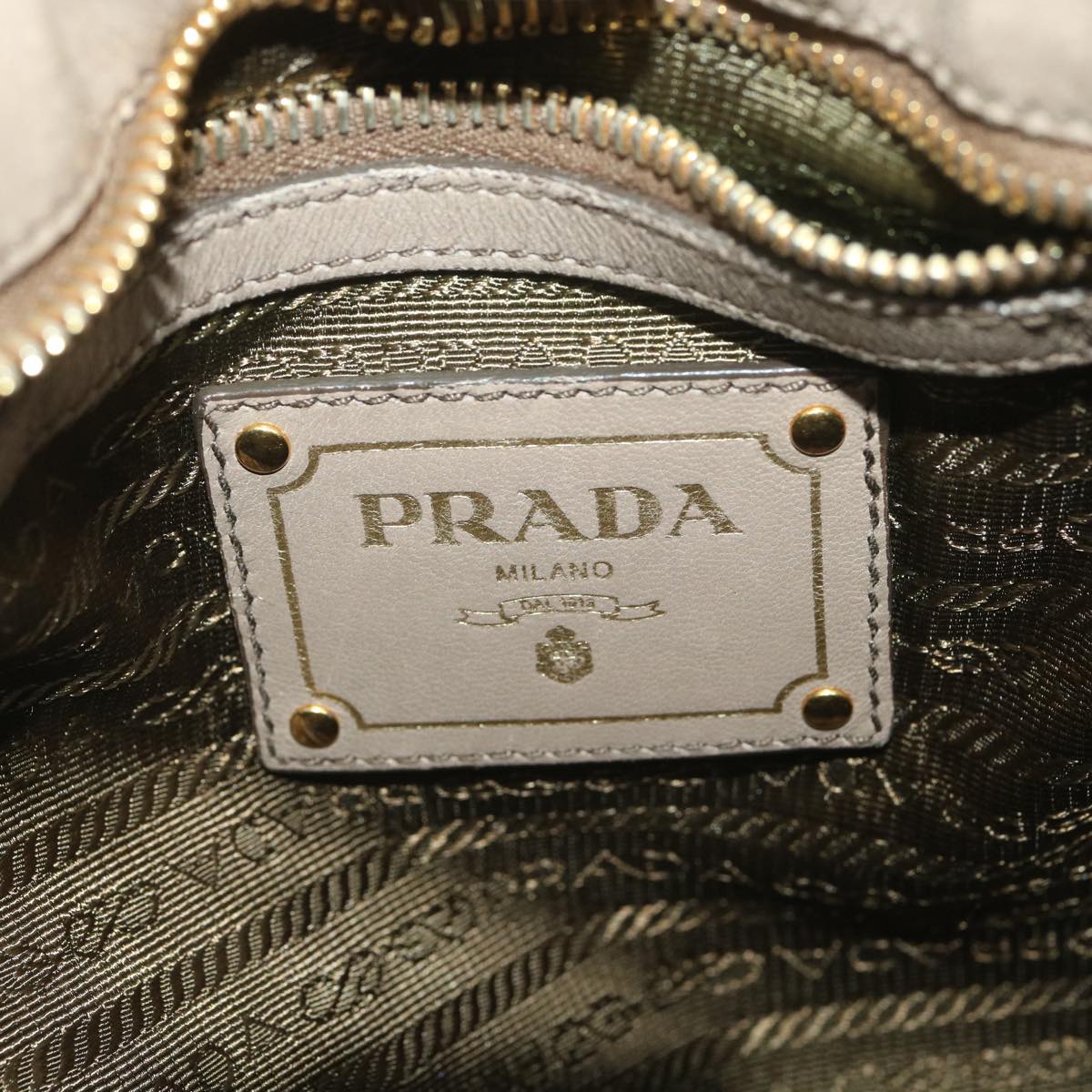 PRADA Hand Bag Leather 2way Gray  am4052