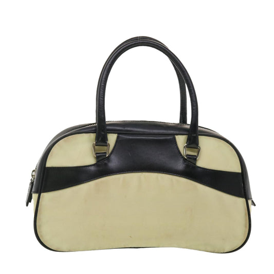 PRADA Hand Bag Nylon Black Beige  am4158