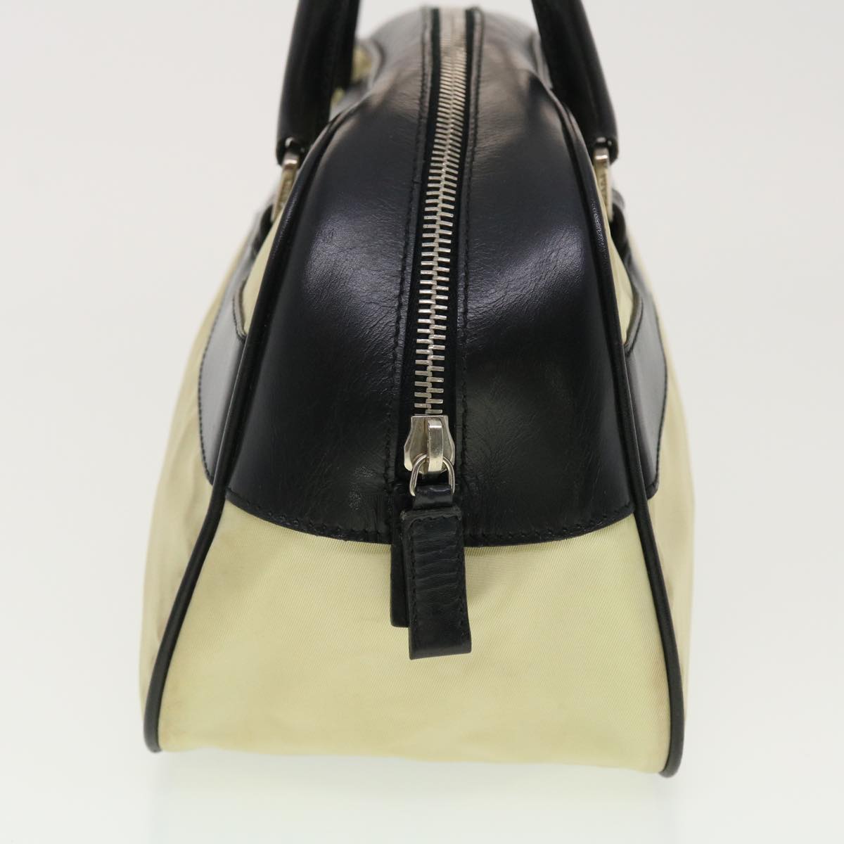 PRADA Hand Bag Nylon Black Beige  am4158