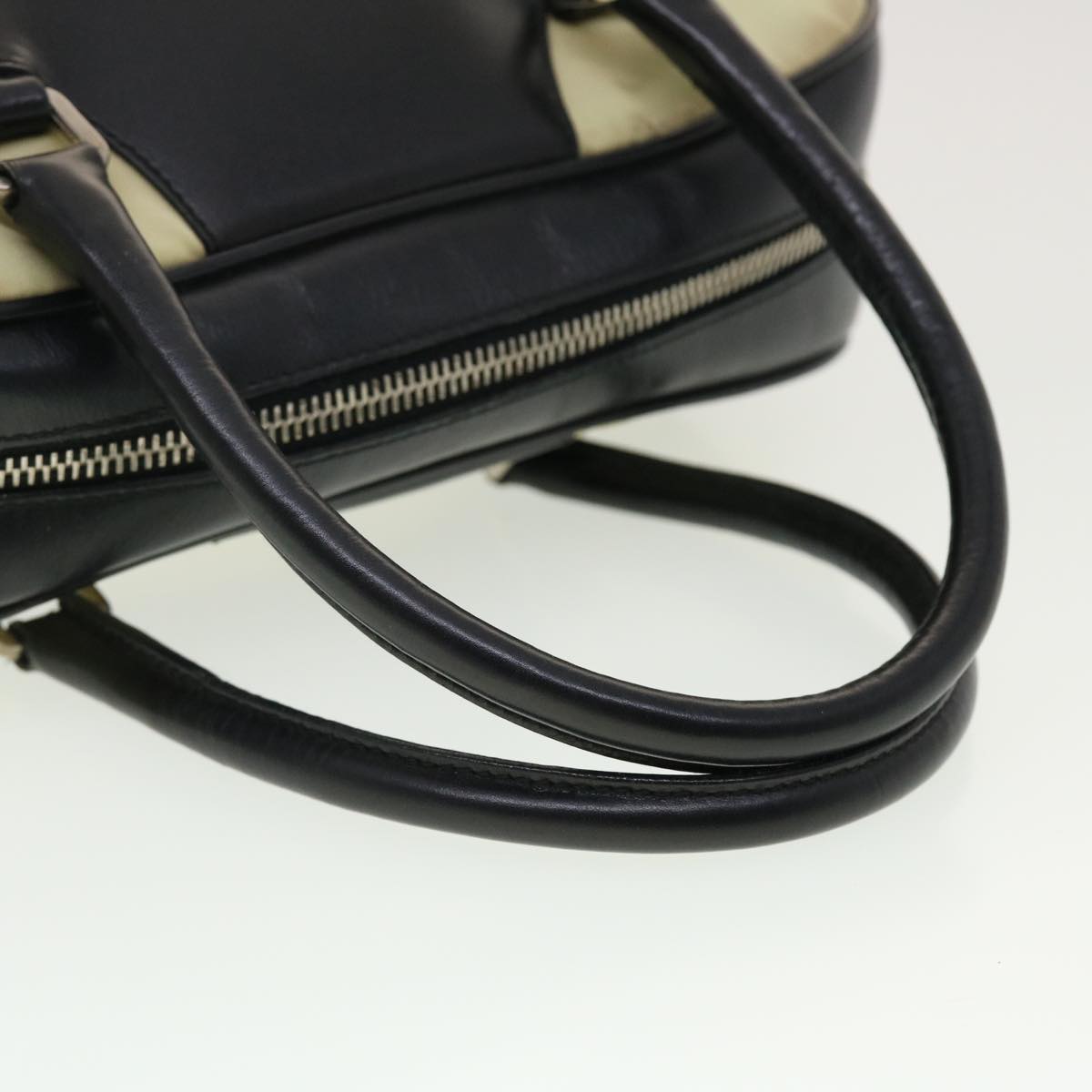 PRADA Hand Bag Nylon Black Beige  am4158