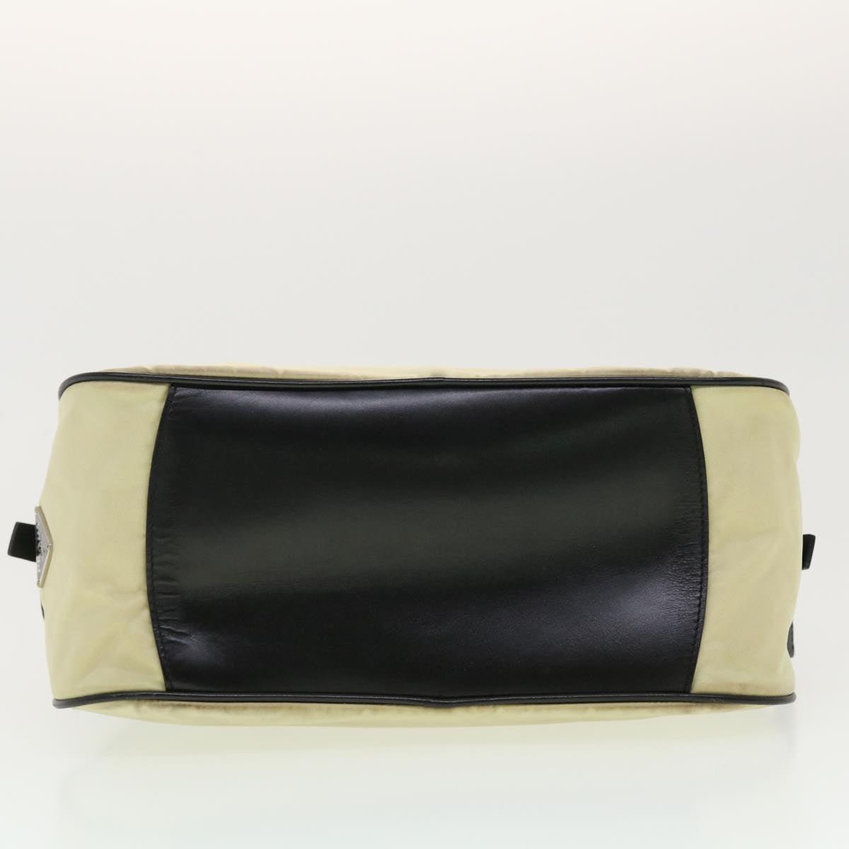 PRADA Hand Bag Nylon Black Beige  am4158