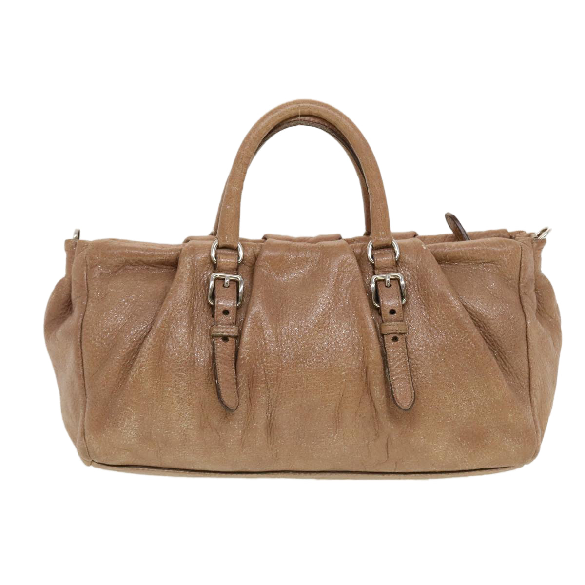 PRADA Shoulder Bag Leather 2way Brown  am4385