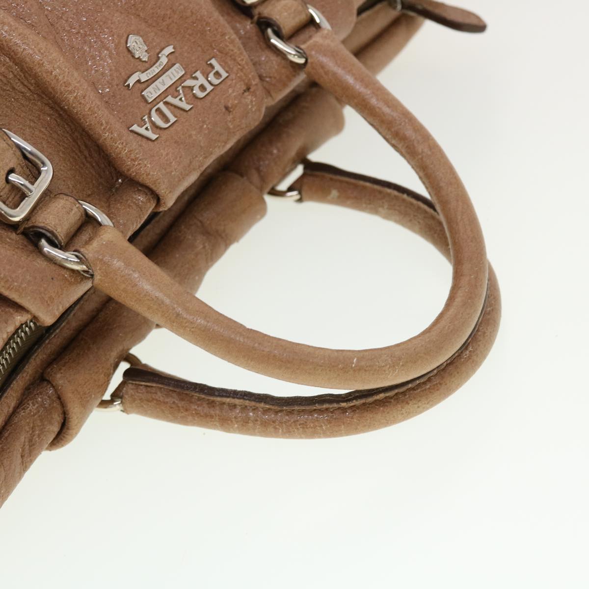 PRADA Shoulder Bag Leather 2way Brown  am4385