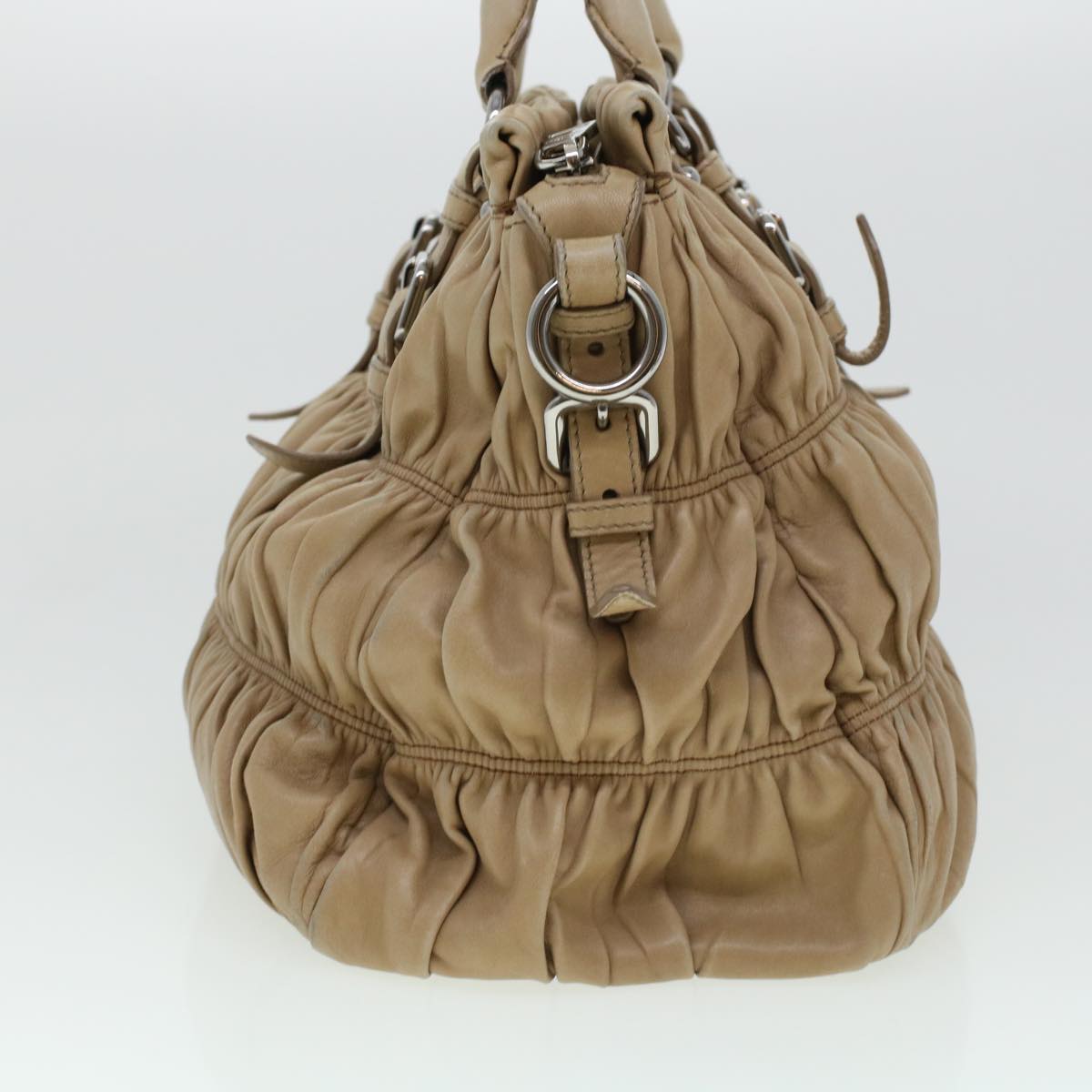 PRADA Shoulder Bag Leather 2way Beige  am4393