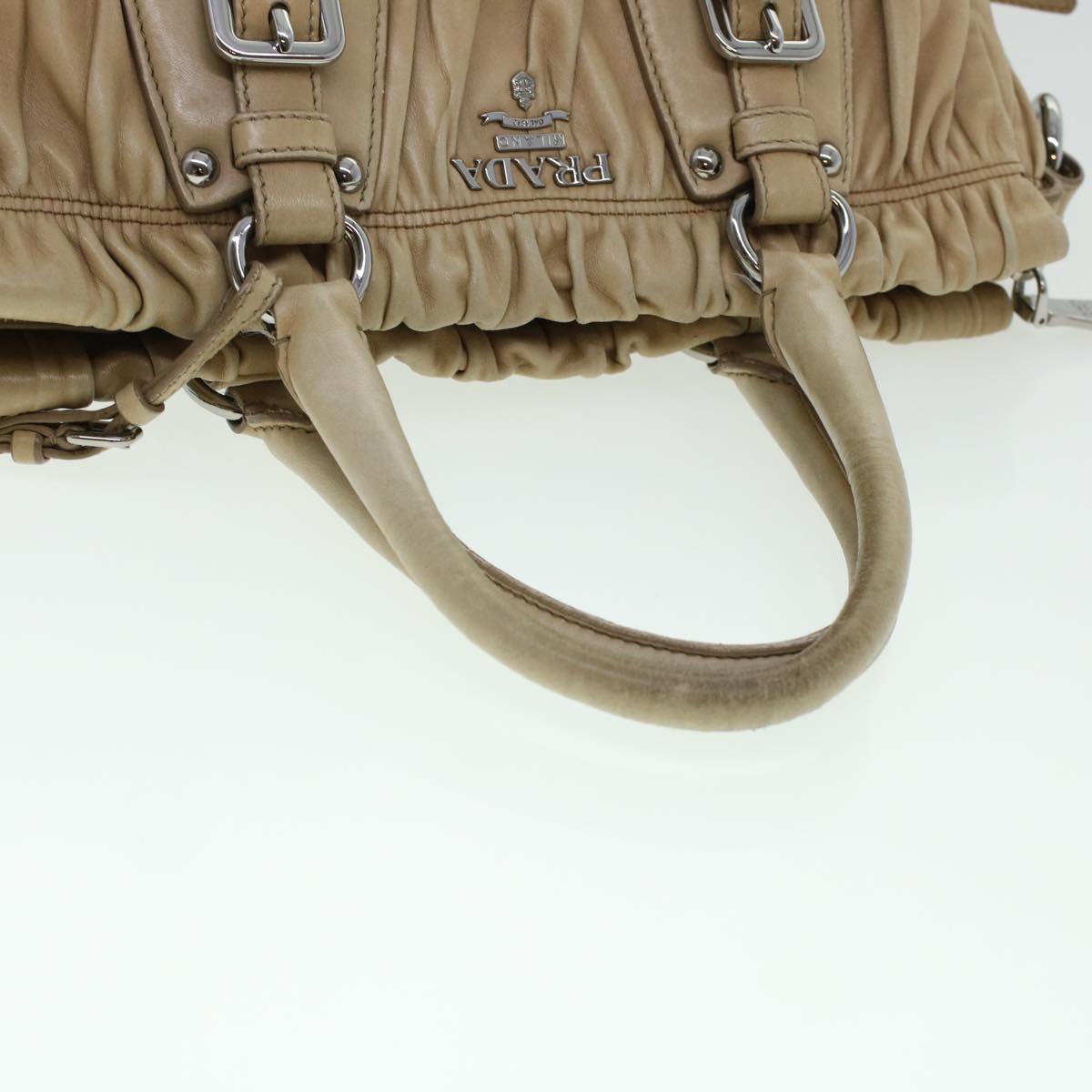 PRADA Shoulder Bag Leather 2way Beige  am4393