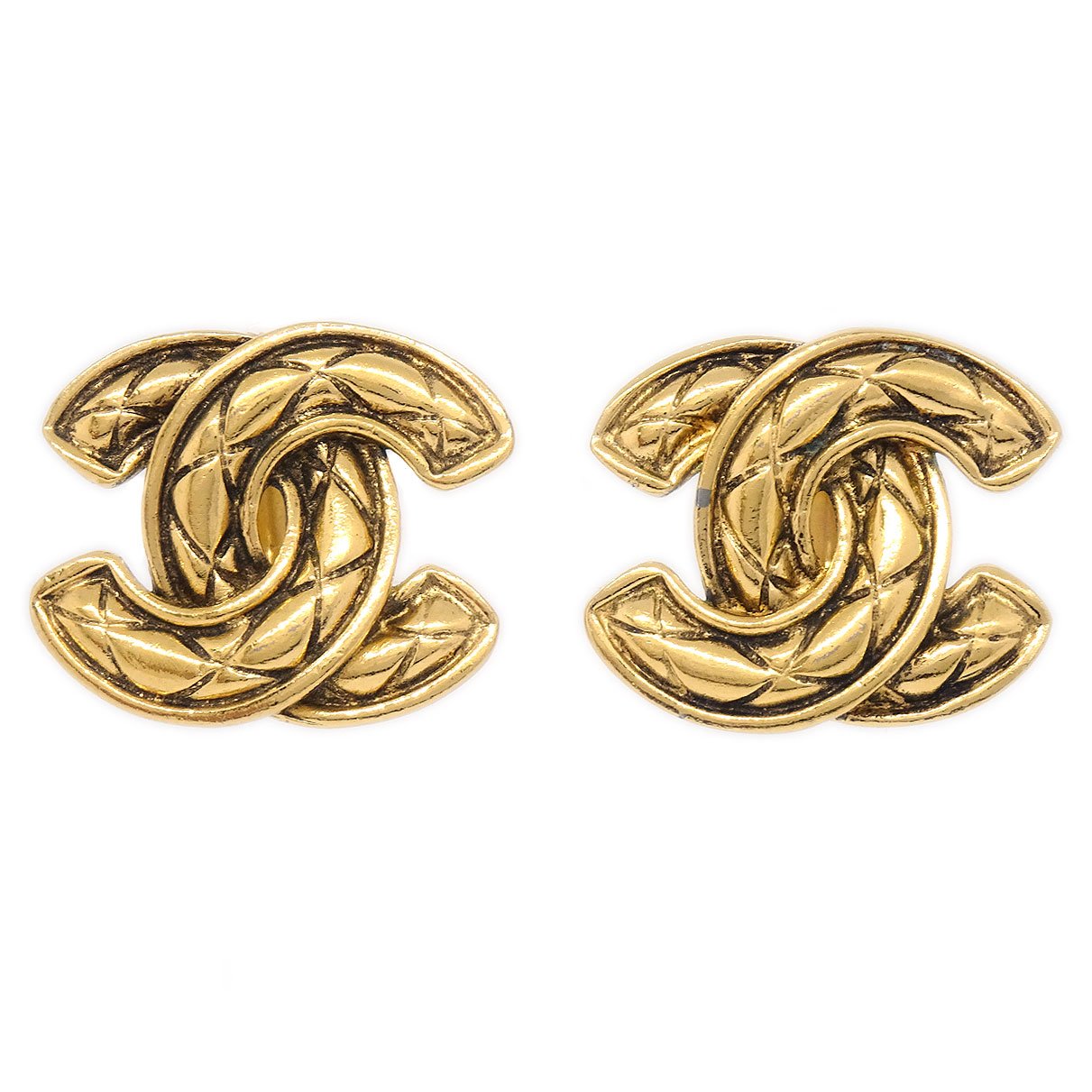 CHANEL Quilted CC Earrings Medium 2459 ao32163