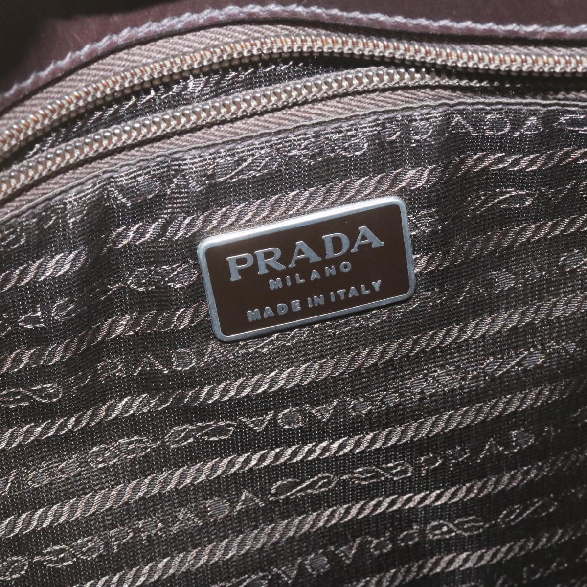 PRADA Leather Hand Bag Brown  ar6360