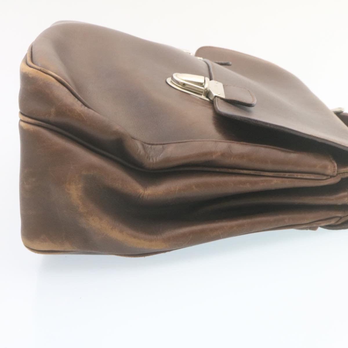 PRADA Leather Hand Bag Brown  ar6360