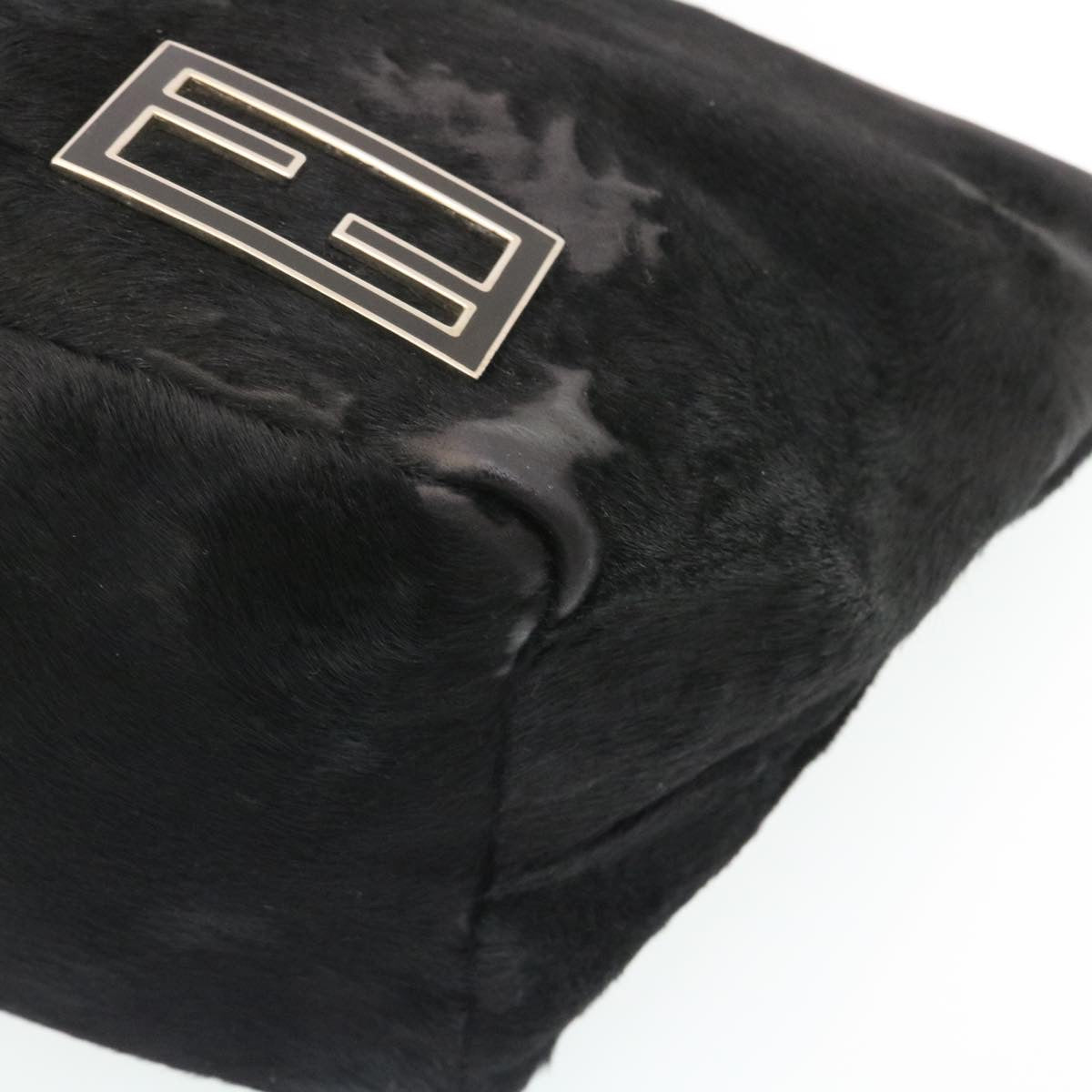 FENDI Hand Bag Unborn Calf SkinLeather Black  ar6571