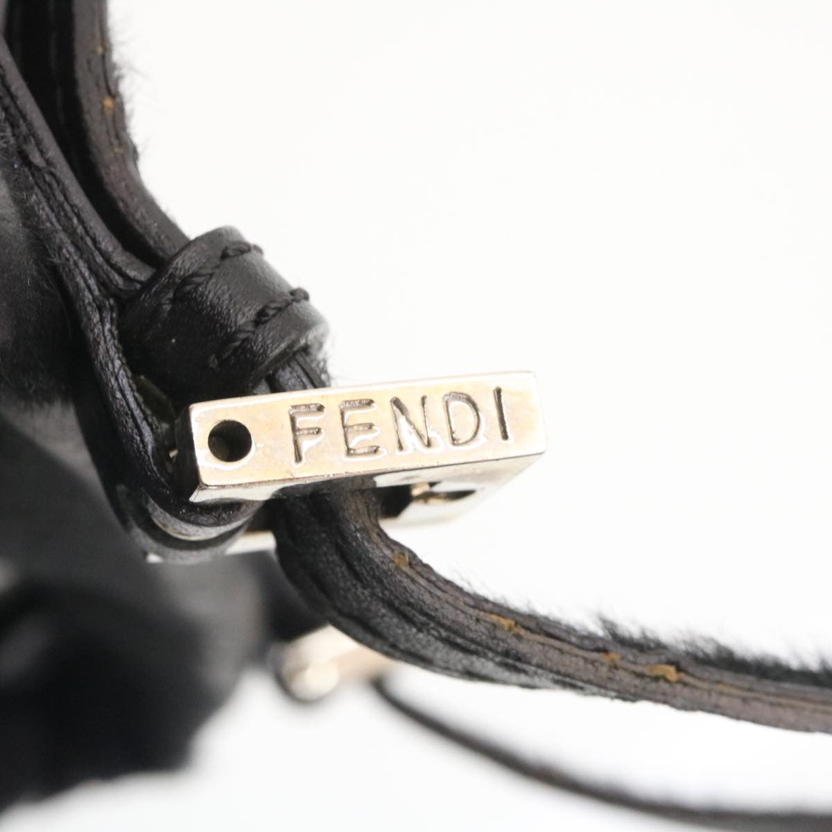 FENDI Hand Bag Unborn Calf SkinLeather Black  ar6571