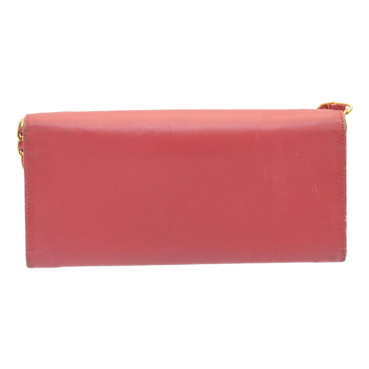 PRADA Safiano Leather Chain Wallet Pink  ar6601