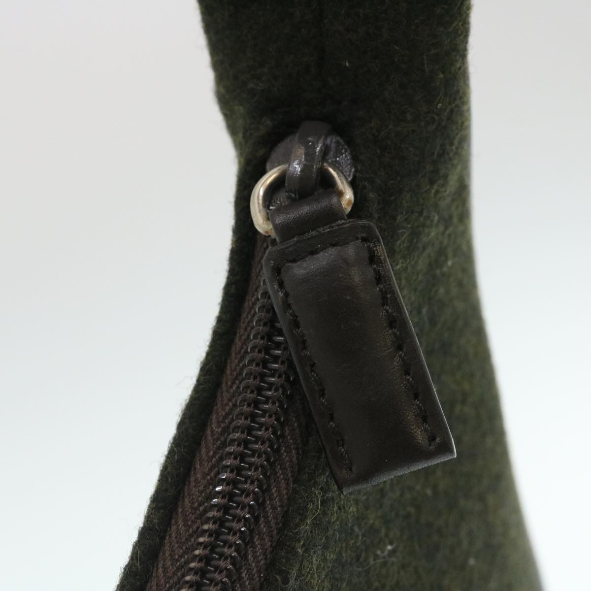 PRADA Hand Bag Wool Green  ar6668