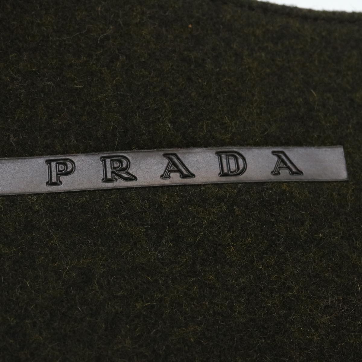 PRADA Hand Bag Wool Green  ar6668