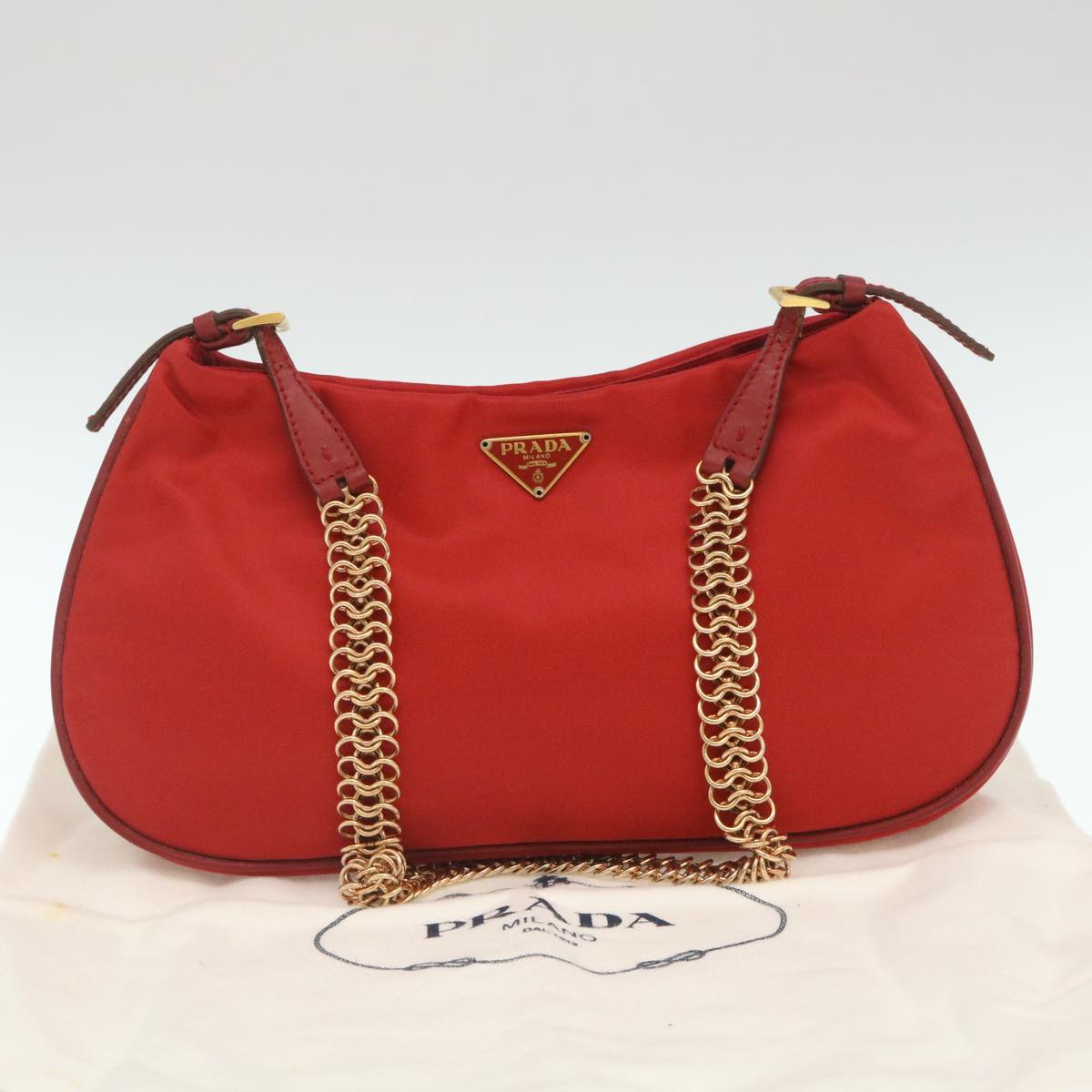 PRADA Accessory Pouch Nylon Red  ar6677