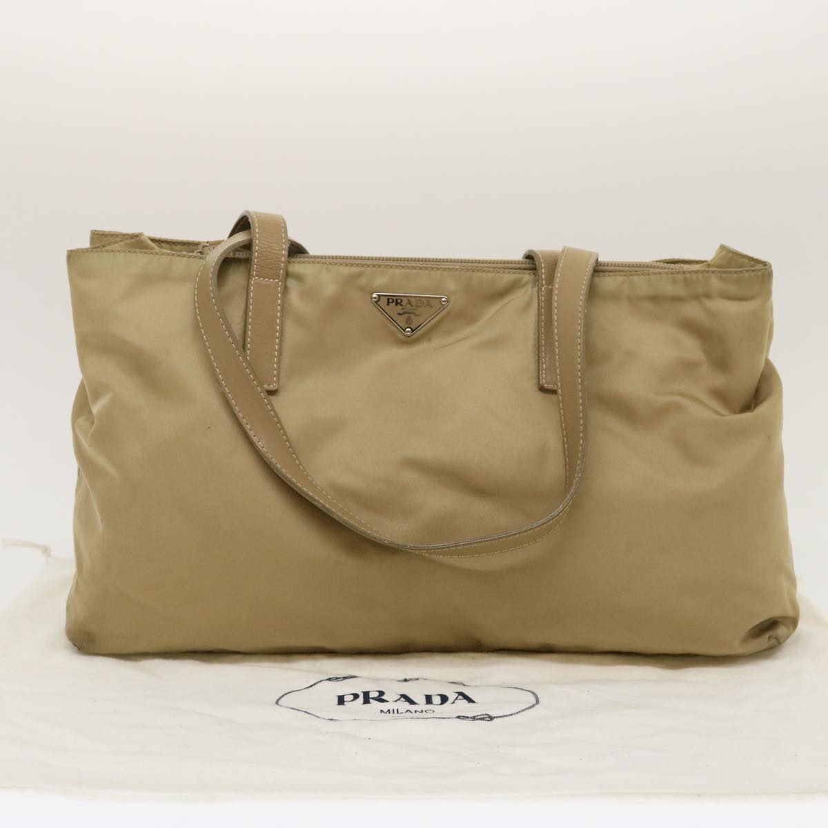 PRADA Tote Bag Nylon Beige  ar6825