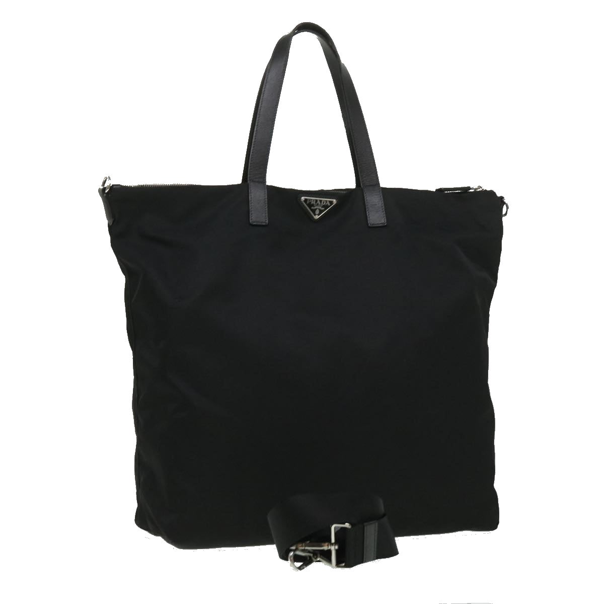 PRADA HF stitch Tote Bag Nylon Leather Black  ar7839