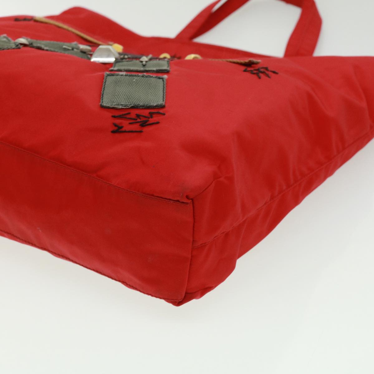 PRADA robot Hand Bag Nylon Red  ar7943