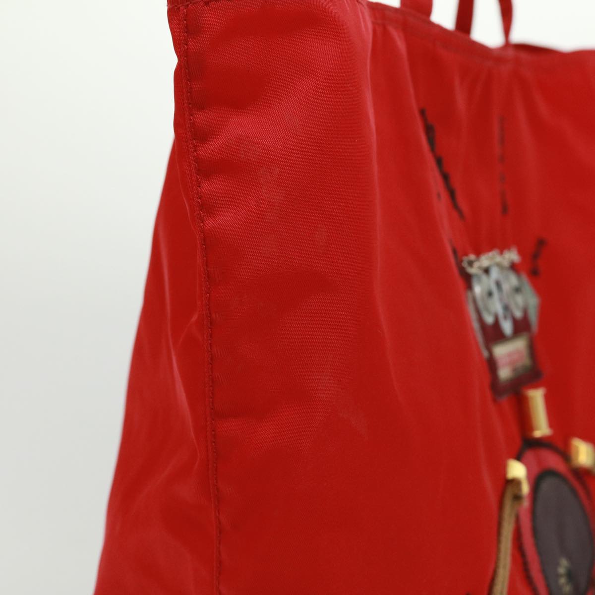 PRADA robot Hand Bag Nylon Red  ar7943