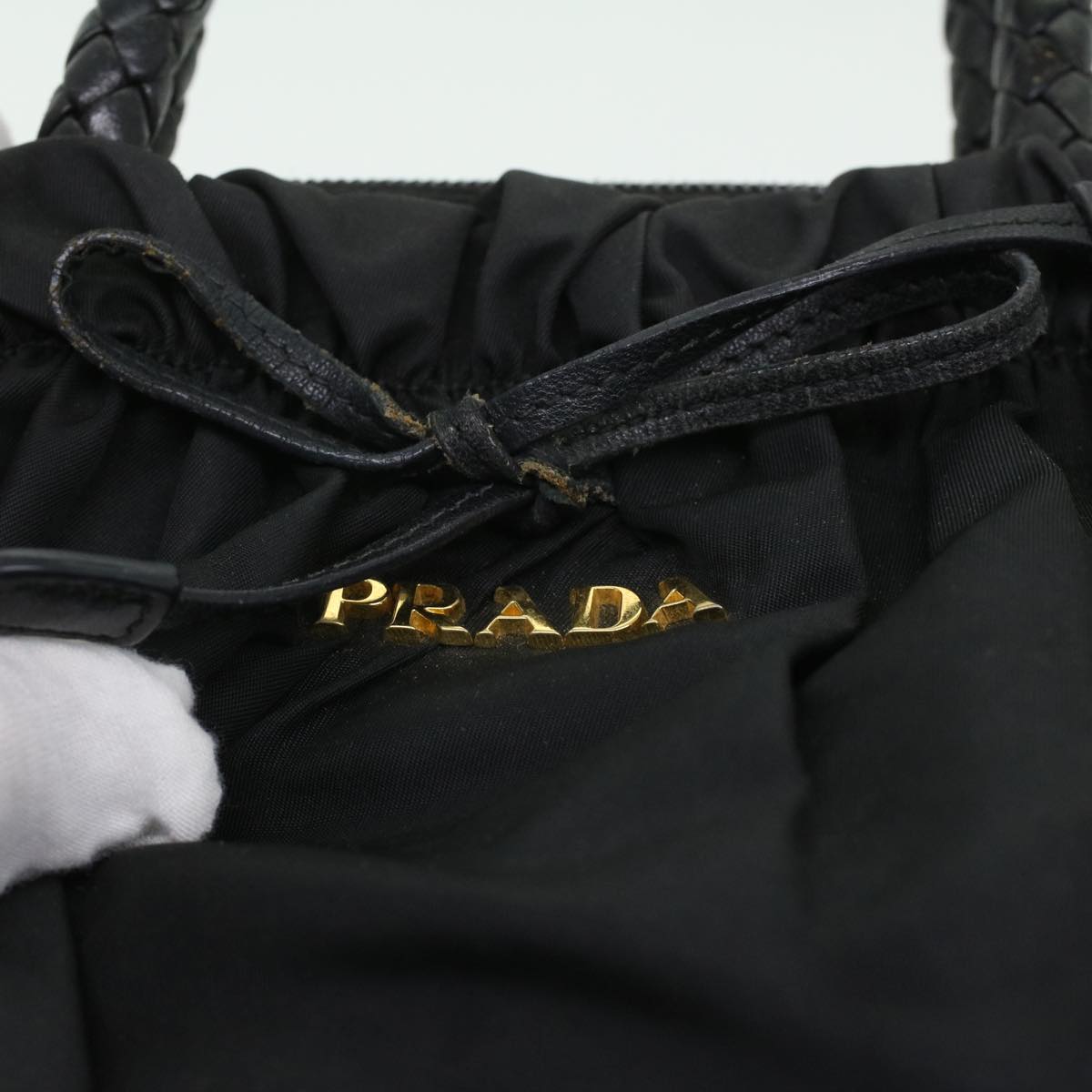 PRADA Hand Bag Nylon Black  ar8451