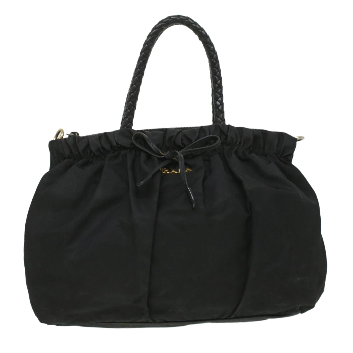 PRADA Hand Bag Nylon Black  ar8451