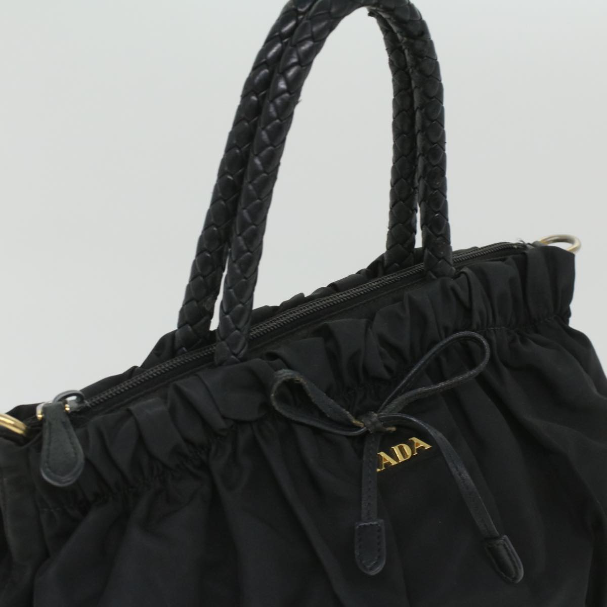 PRADA Hand Bag Nylon Black  ar8451