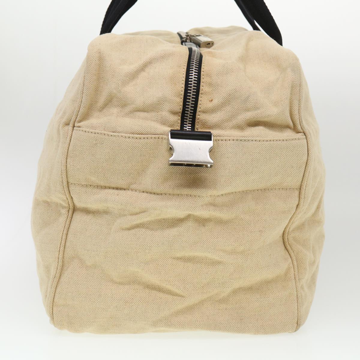 PRADA Boston Bag Canvas 2way Beige  ar9161