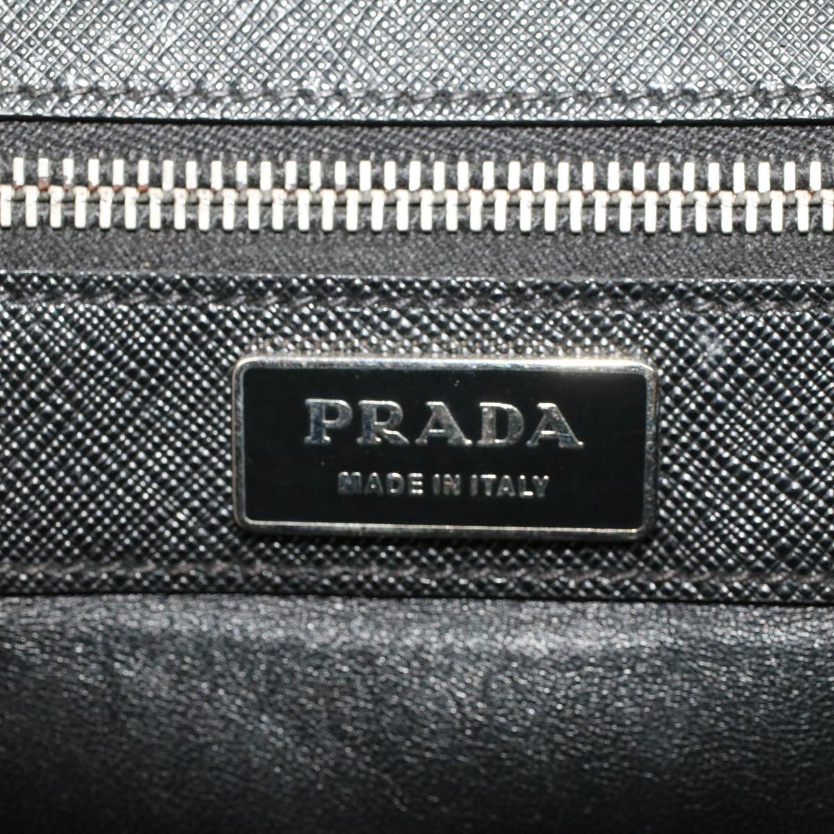 PRADA Hand Bag Safiano leather Black  ar9575